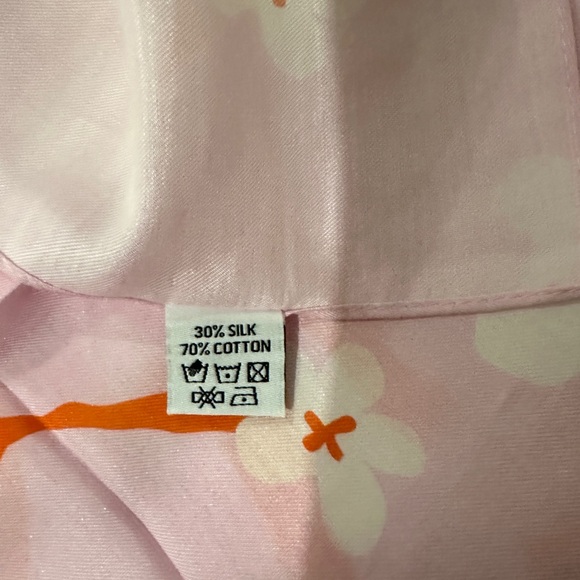 NWOT Centinelle 30% silk 70% cottonCherry Blossom Matcha cotton silk bandana - Picture 3 of 3